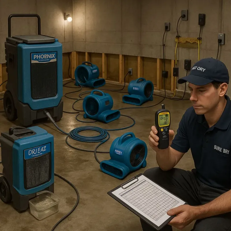 Structural Drying and Dehumidification process in Dahlgren, VA
